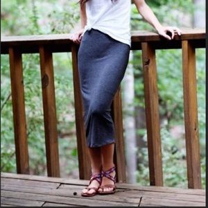 Heather Grey Jersey midi skirt